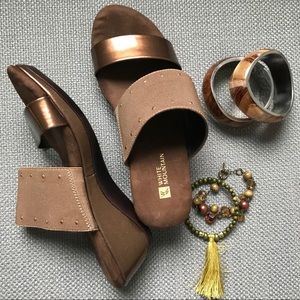 White Mountain wedge sandals